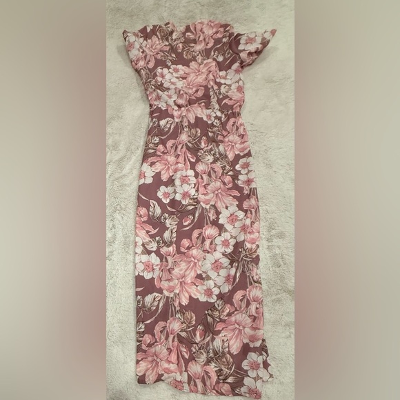 Alexia Admor Mauve Draped Front Floral Dress – No Size Tag (See Measurements) - Picture 11 of 11